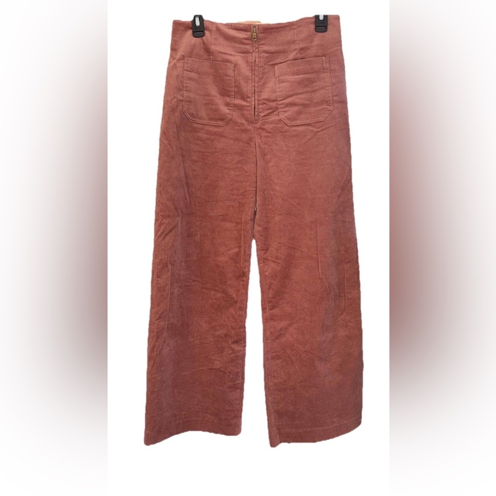 Veronica Beard Jiva cropped cotton-blend corduroy wide-leg pants Mauvewood 8 - Picture 7 of 14